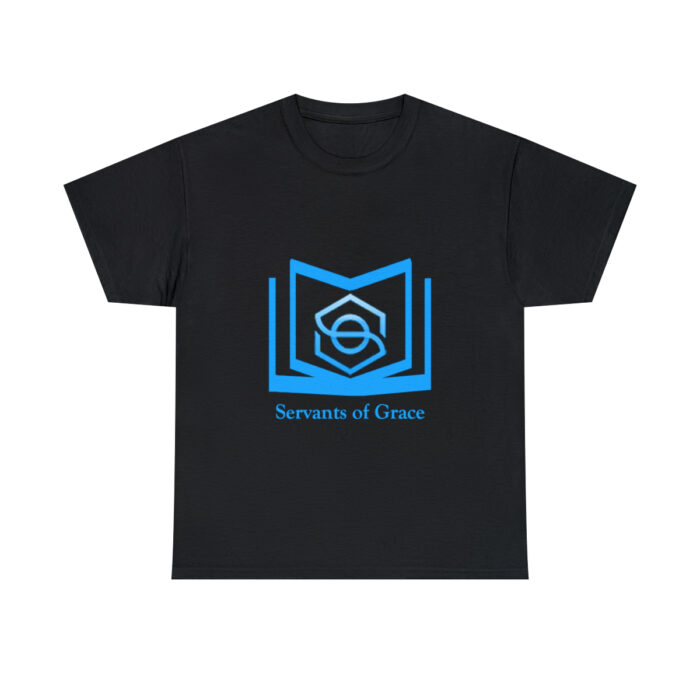 Servants of Grace - 2 Timothy 1:9 - Light Blue Font Unisex Heavy Cotton Tee