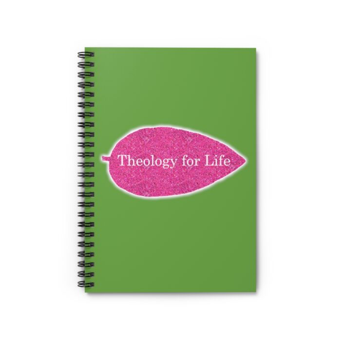 Theology for Life - Hot Pink Glitter and Green - Spiral Notebook - Ruled Line - Image 2