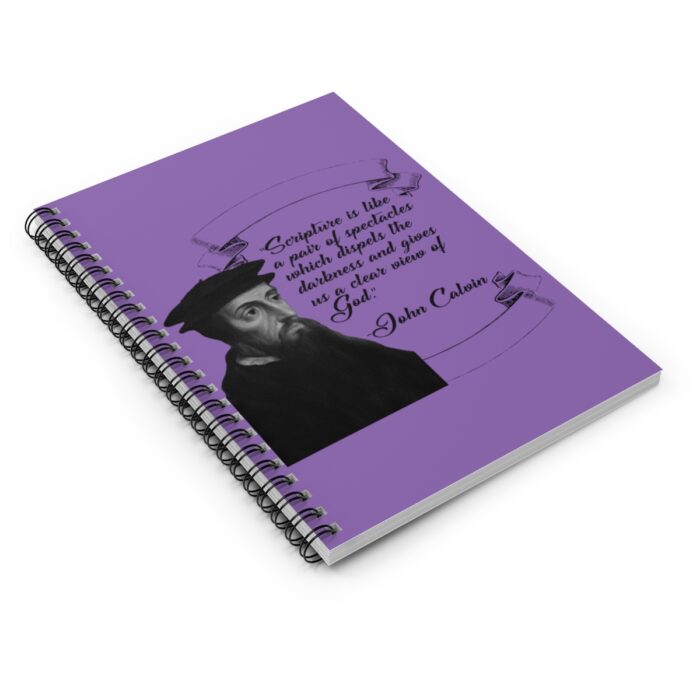 Calvin - Scripture is Like a Pair of Spectacles - Purple Spiral Notebook - Ruled Line - Image 3