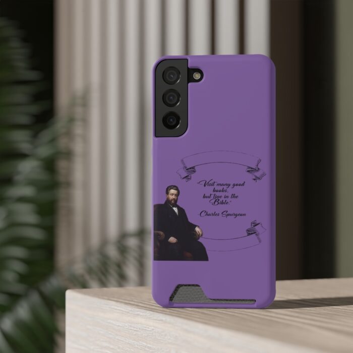 Spurgeon - Visit Many Good Books - Purple Samsung Galaxy S21- S22 Case with Card Holder - Image 24