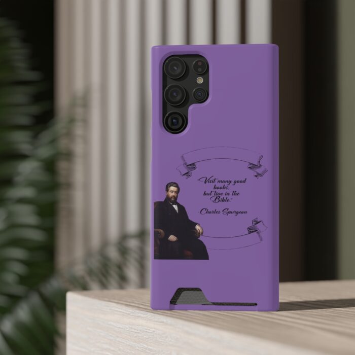 Spurgeon - Visit Many Good Books - Purple Samsung Galaxy S21- S22 Case with Card Holder - Image 40