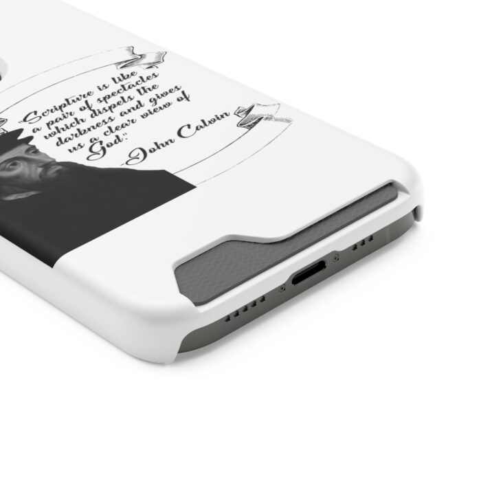Calvin - Scripture is a Pair of Spectacles - White iPhone 13 Case with Card Holder - Image 10