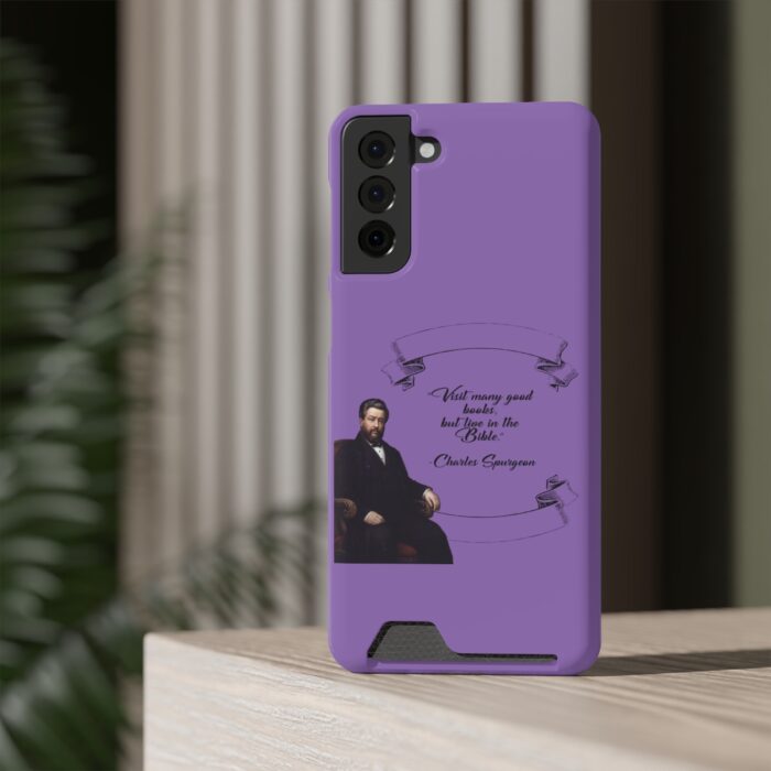 Spurgeon - Visit Many Good Books - Purple Samsung Galaxy S21- S22 Case with Card Holder - Image 68
