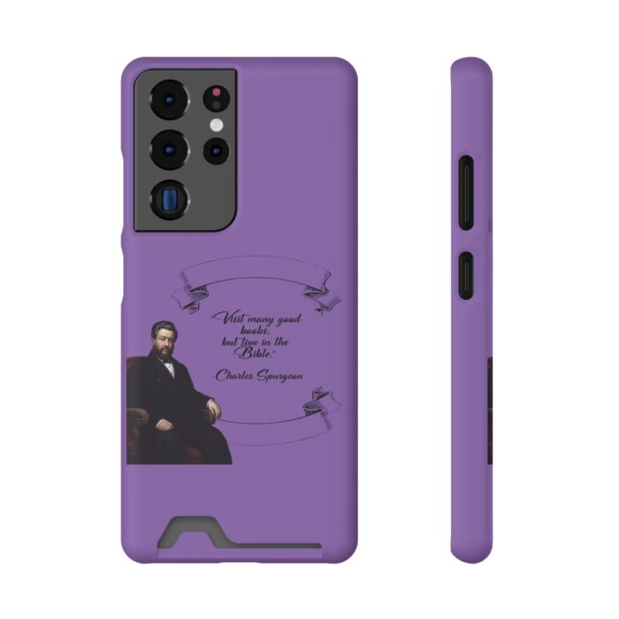 Spurgeon - Visit Many Good Books - Purple Samsung Galaxy S21- S22 Case with Card Holder - Image 85