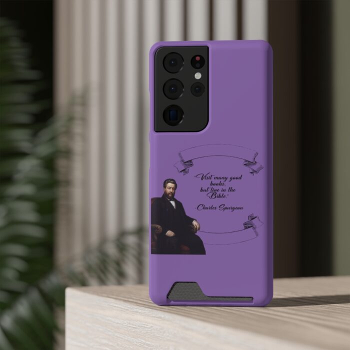 Spurgeon - Visit Many Good Books - Purple Samsung Galaxy S21- S22 Case with Card Holder - Image 88
