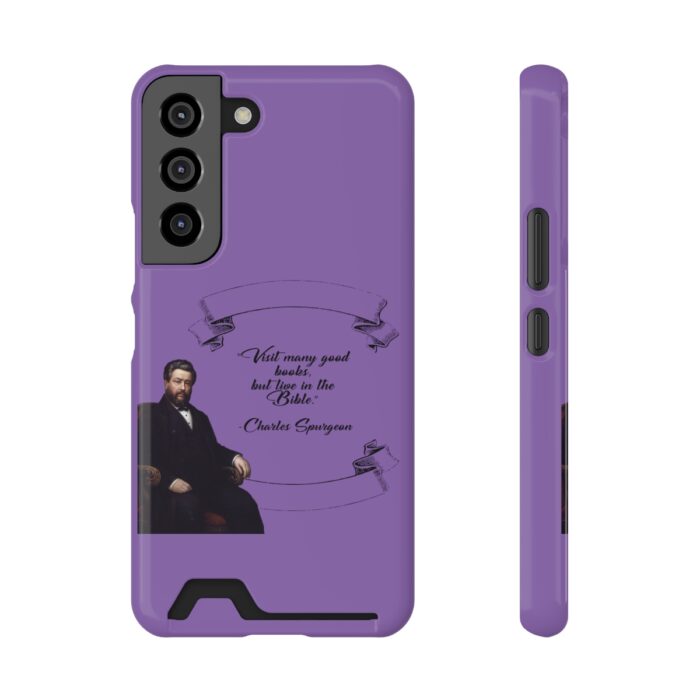 Spurgeon - Visit Many Good Books - Purple Samsung Galaxy S21- S22 Case with Card Holder