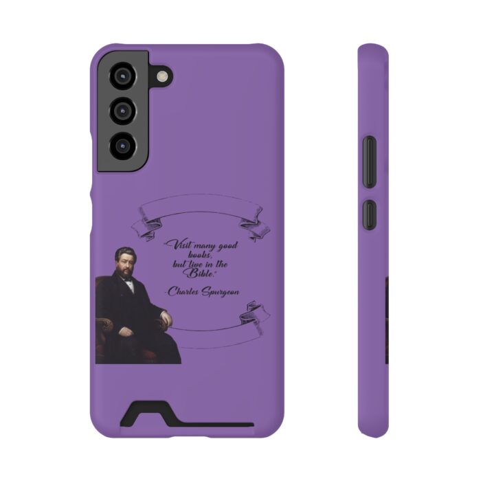 Spurgeon - Visit Many Good Books - Purple Samsung Galaxy S21- S22 Case with Card Holder - Image 29