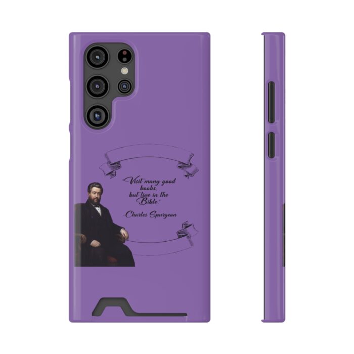 Spurgeon - Visit Many Good Books - Purple Samsung Galaxy S21- S22 Case with Card Holder - Image 41