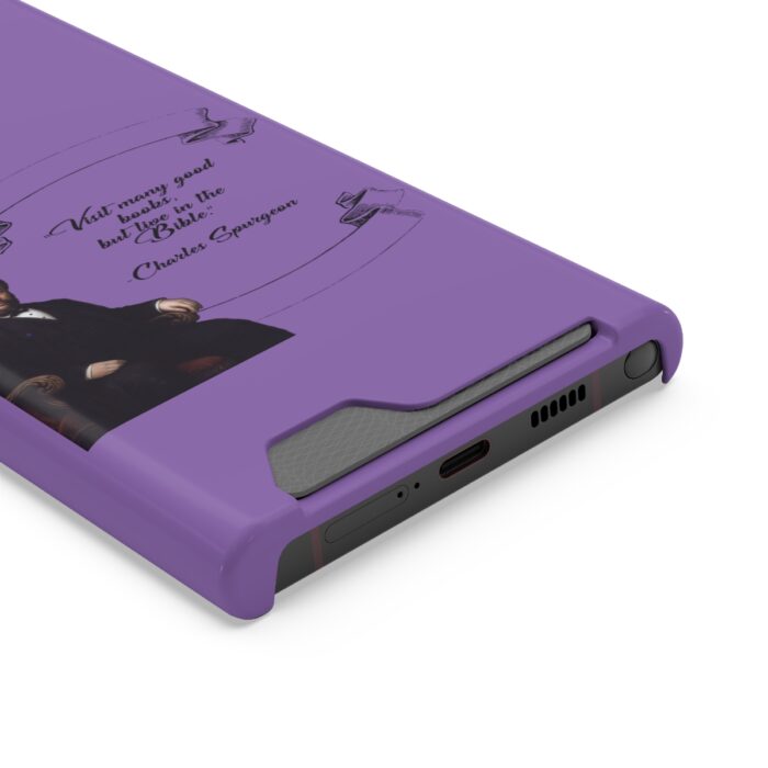 Spurgeon - Visit Many Good Books - Purple Samsung Galaxy S21- S22 Case with Card Holder - Image 42