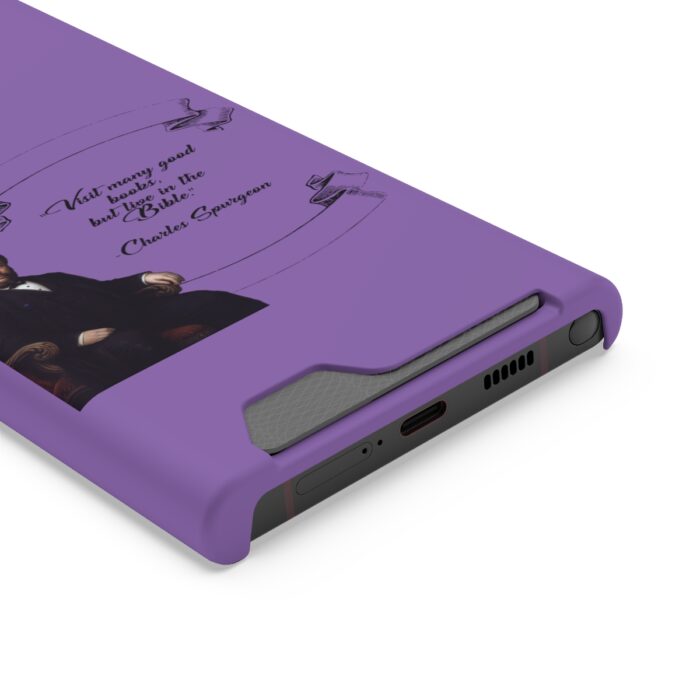 Spurgeon - Visit Many Good Books - Purple Samsung Galaxy S21- S22 Case with Card Holder - Image 46