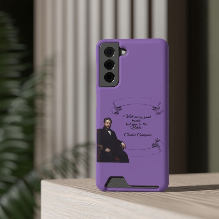 Spurgeon - Visit Many Good Books - Purple Samsung Galaxy S21- S22 Case with Card Holder - Image 64