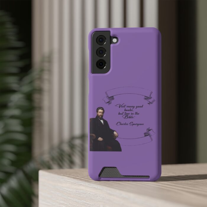 Spurgeon - Visit Many Good Books - Purple Samsung Galaxy S21- S22 Case with Card Holder - Image 80
