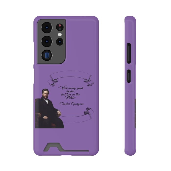 Spurgeon - Visit Many Good Books - Purple Samsung Galaxy S21- S22 Case with Card Holder - Image 89
